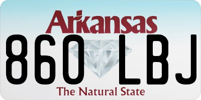AR license plate 860LBJ