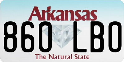 AR license plate 860LBO