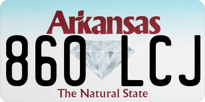 AR license plate 860LCJ