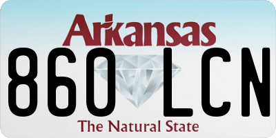 AR license plate 860LCN