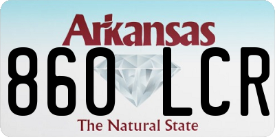 AR license plate 860LCR