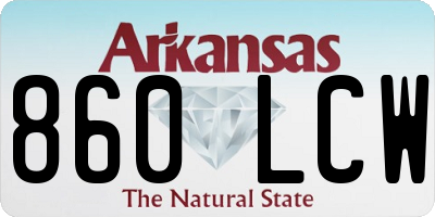 AR license plate 860LCW