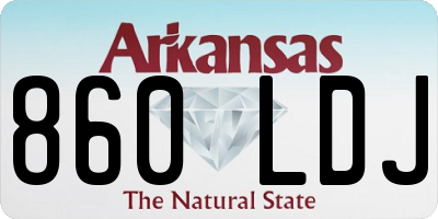 AR license plate 860LDJ