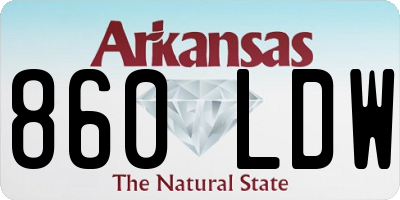 AR license plate 860LDW