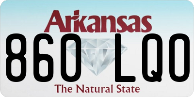 AR license plate 860LQO