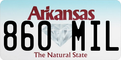AR license plate 860MIL