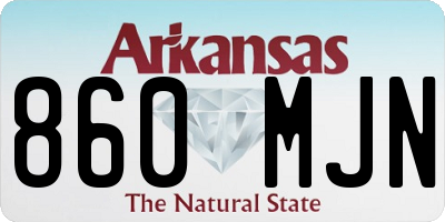 AR license plate 860MJN
