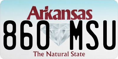 AR license plate 860MSU