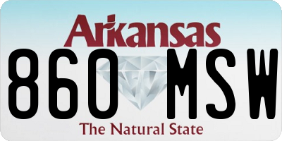 AR license plate 860MSW