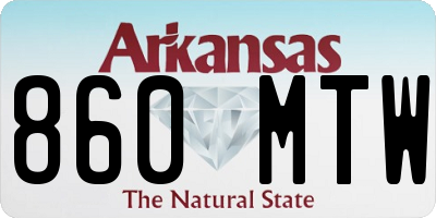 AR license plate 860MTW