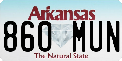AR license plate 860MUN