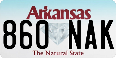 AR license plate 860NAK