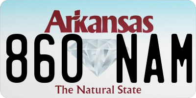 AR license plate 860NAM