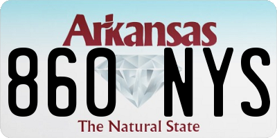 AR license plate 860NYS