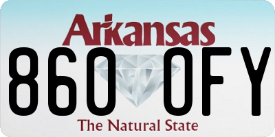 AR license plate 860OFY