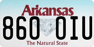 AR license plate 860OIU