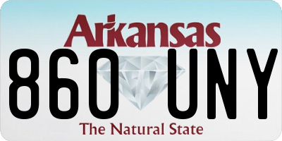 AR license plate 860UNY