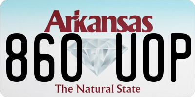 AR license plate 860UOP
