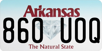AR license plate 860UOQ