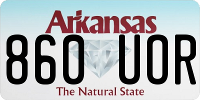 AR license plate 860UOR