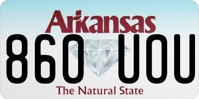 AR license plate 860UOU