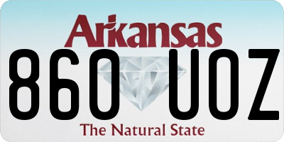 AR license plate 860UOZ