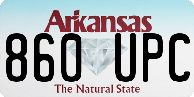 AR license plate 860UPC