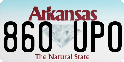 AR license plate 860UPO