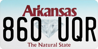 AR license plate 860UQR