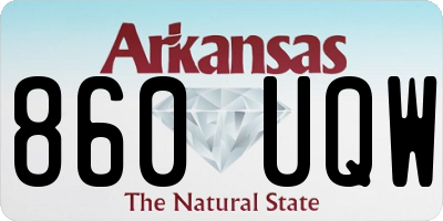 AR license plate 860UQW