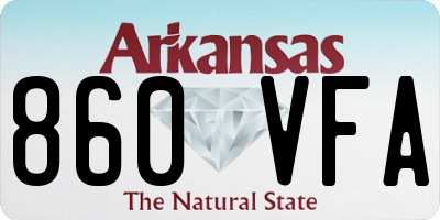 AR license plate 860VFA