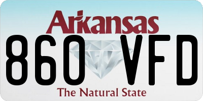AR license plate 860VFD