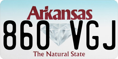 AR license plate 860VGJ