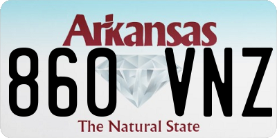 AR license plate 860VNZ