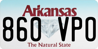 AR license plate 860VPO