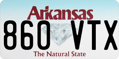 AR license plate 860VTX