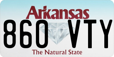 AR license plate 860VTY