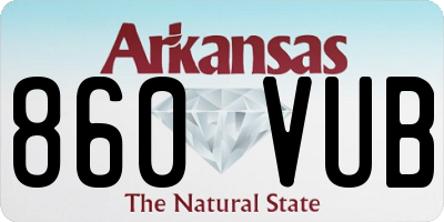 AR license plate 860VUB