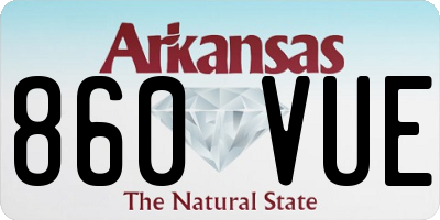 AR license plate 860VUE
