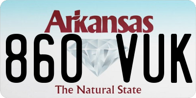 AR license plate 860VUK