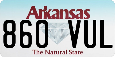 AR license plate 860VUL