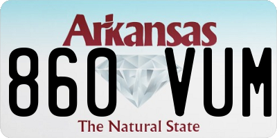 AR license plate 860VUM
