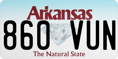 AR license plate 860VUN