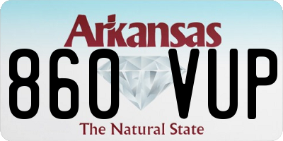 AR license plate 860VUP