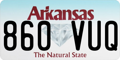 AR license plate 860VUQ