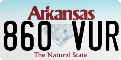 AR license plate 860VUR