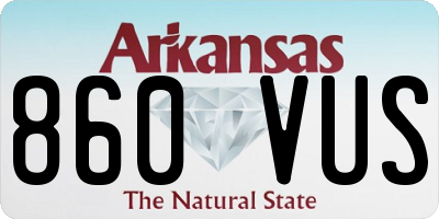 AR license plate 860VUS