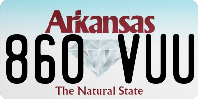 AR license plate 860VUU