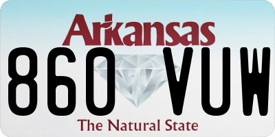 AR license plate 860VUW
