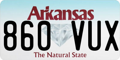 AR license plate 860VUX